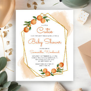 Papier Orange Little Cutie Citrus Baby shower Invitation