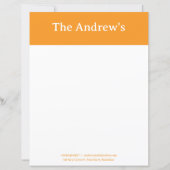 Papier Orange Plain Simple Stationary Paper (Devant)