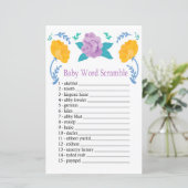 Papier Orange Purple Fleurs Baby word scramble jeu (Debout devant)