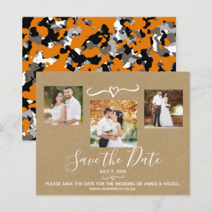 Papier Orange rustique gris camouflage Kraft Photo Enregi