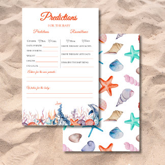 Papier Orange sous le baby shower de mer Jeu de prédictio