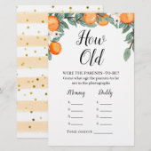 Papier Oranges Baby shower jumeau Comment les parents âgé (Devant / Derrière)