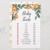 Papier Oranges Baby shower Twin Baby Traits Jeu (Devant / Derrière)