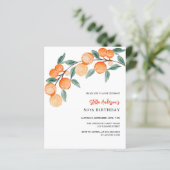 Papier Oranges budget couleur aquarelle invitation d'anni (Debout devant)
