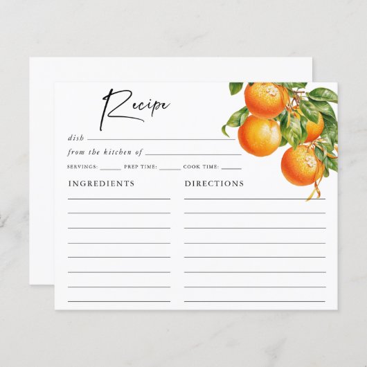 Papier Oranges d'été Citron Agrumes Baby Shower Réception (Devant / Derrière)