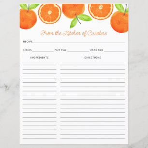 Papier Oranges Fiche Recette Reliure Insert