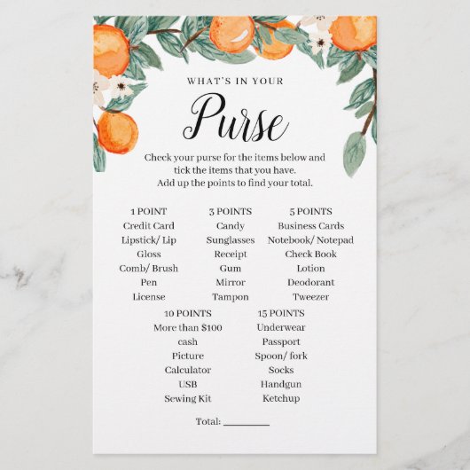 Papier Oranges Jeu à Baby shower jumeau à sac (Devant)