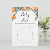 Papier Oranges Twin Baby shower Baby Face Jeu (Debout devant)