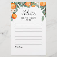 Oranges Twin Baby shower Conseils pour les parents