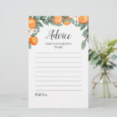 Papier Oranges Twin Baby shower Conseils pour les parents (Debout devant)