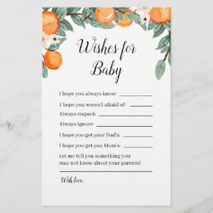 Papier Oranges Twin Baby shower Voeux pour bébé