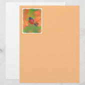 Papier Orchard Oriole Songbird Peinture Oiseau original (Devant / Derrière)