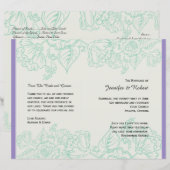Papier Orchid et Turquoise Bohemian Flowers Wedding Progr (Devant / Derrière)