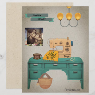 Papier Ordinateur de couture vintage Bureau photo Scrapbo