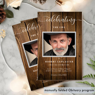 Papier Ordre funéraire, Rustic Memorial Program