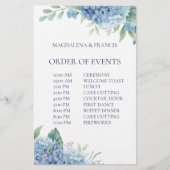 Papier Ordre mariage des événements (Devant)