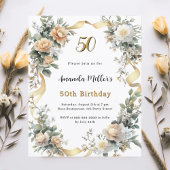 Papier Orfèvres jaune or ruban invitation anniversaire