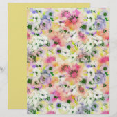 Papier origami floral pastel (Devant / Derrière)