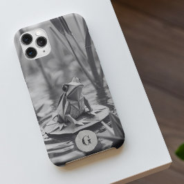 Papier Origami Kikker Lily Pad Vijver Monogram iPhone 16 Hoesje
