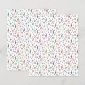 Papier origami musical coloré (Devant / Derrière)