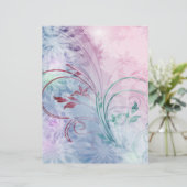 Papier origami rose et bleu à fleurs (Debout devant)