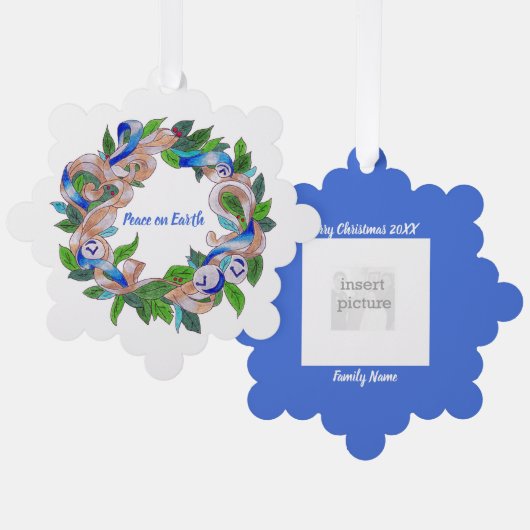 Papier Ornament Kaart krans (Voorkant / Achterkant)