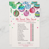 Papier Ornements De Noël Il A Dit Qu'Elle A Dit Jeu (Devant / Derrière)