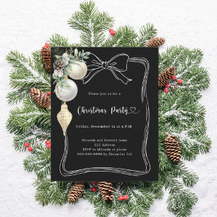 Papier Ornements de nœud papillon noir invitation de fête
