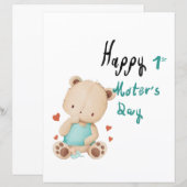 Papier Osito bebé felicita el 1 día de la madre (Devant / Derrière)