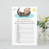 Papier Otter Baby Animaux Nom Jeu (Debout devant)