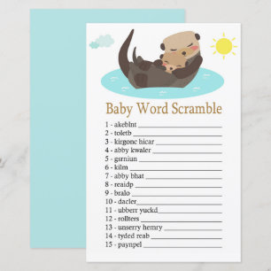 Papier Otter Baby jeu de brouillage de mot