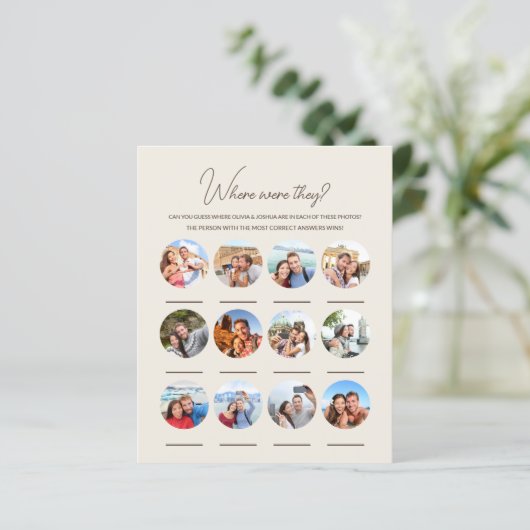 Papier Où Étaient-Ils 12 Photo Mariage Jeu Fiançailles (Debout devant)