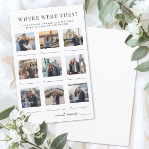 Papier Où étaient-ils jeu de baby shower de mariage avec