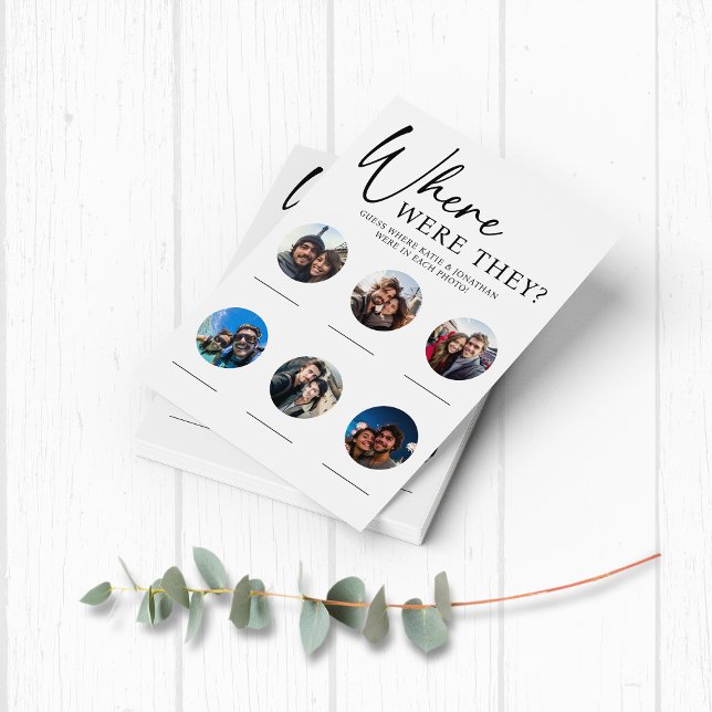 Papier Où Étaient-Ils Mariage Engagement Partie (Where Were They Wedding Engagement Party Game)