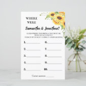 Papier Où étaient-ils nuptiale douche anglais jeu espagno (Debout devant)