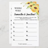 Papier Où étaient-ils nuptiale douche anglais jeu espagno (Devant / Derrière)