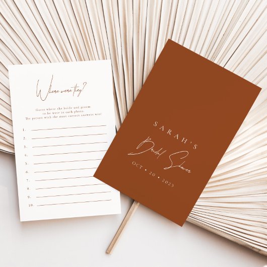 Papier Où Étaient-Ils Terracotta Fête des mariées Jeu