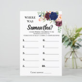 Papier Où était Elle nuptiale douche anglais jeu espagnol (Debout devant)