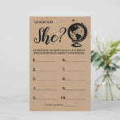 Papier Où était Elle rustique douche nuptiale jeu bilingu (Debout devant)