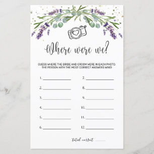 Papier Où Étions-Nous Jeu De Mariage Eucalyptus Lavender