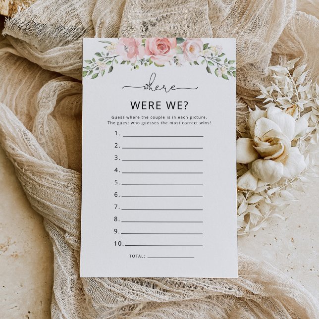 Papier Où étions-nous le jeu de douche nuptiale (Créateur téléchargé)