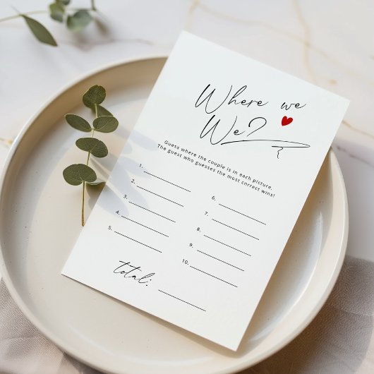 Papier Où étions-nous Simple script nuptiale jeu de douch