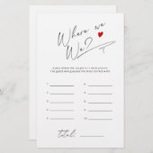 Papier Où étions-nous Simple script nuptiale jeu de douch (Devant / Derrière)