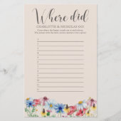 Papier Où Sont-Ils Allés ? Fête des mariées fleur sauvage (Devant)