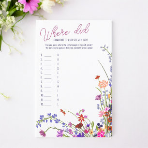 Papier Où sont-ils allés fleurs sauvages jeu de douche de