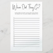 Papier Où sont-ils allés Wedding shower Jeu Green Wash (Devant)