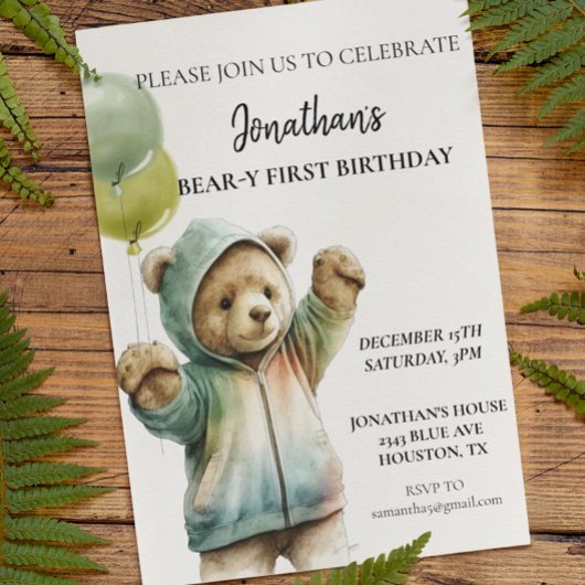 Papier Ours 1er Anniversaire Ours adorable