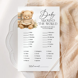 Papier Ours Autour Du Monde Ours Jeu De Baby Shower