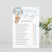 Papier Ours Baby shower Jeu Devinez Qui Maman ou Papa (Debout devant)