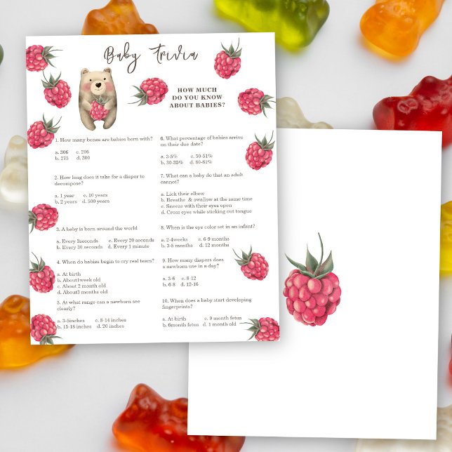 Papier ours - Bébé Quiz | Jeu de Baby Shower (Créateur téléchargé)